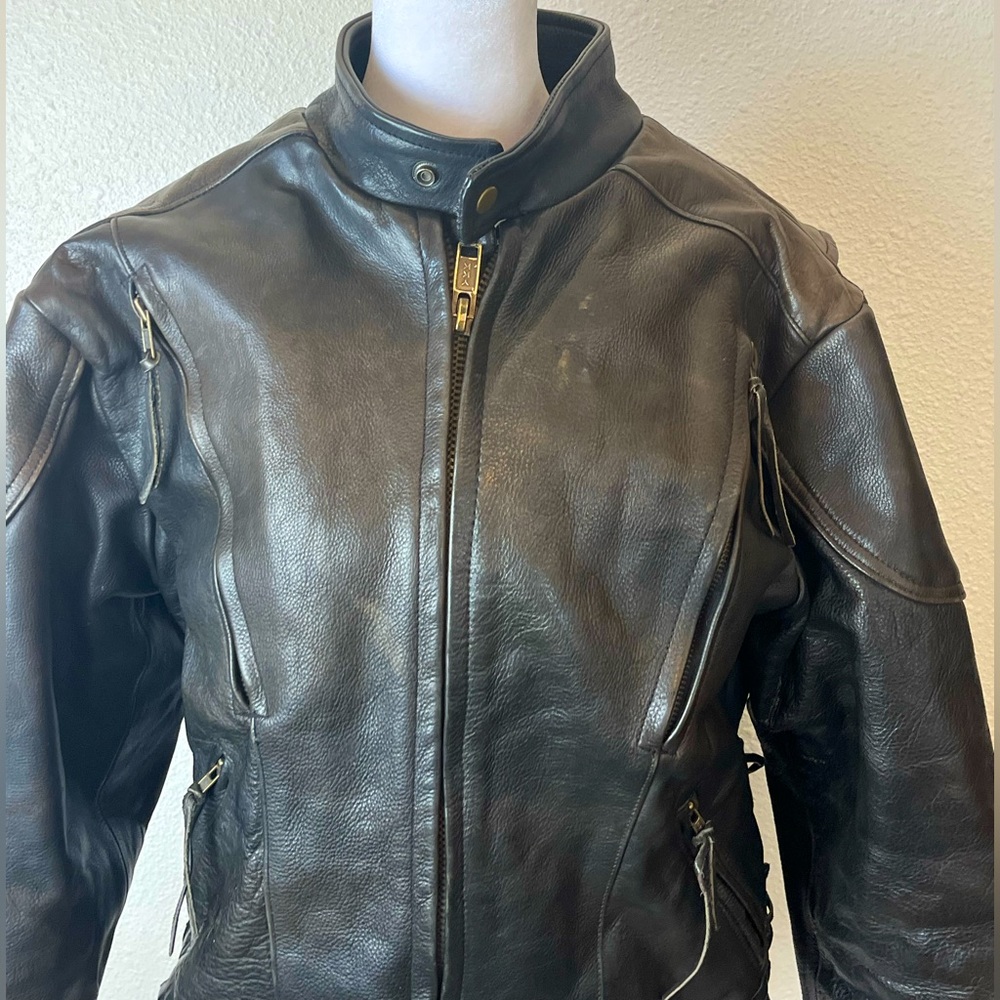 UNIK Ultra LEATHER COLLECTIONS HEAVY Womens Motorcycle JACKET~ Dark Brown Sz XL